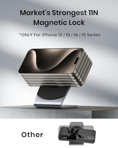 INIU Wireless Charger, 15W Fast Charging Magnetic Wireless Charger Stand, Travel Essential Wireless Charging Station with Sleep-Friendly Adaptive Light, for iPhone 16/15/14/13/12 Series, Airpods 5