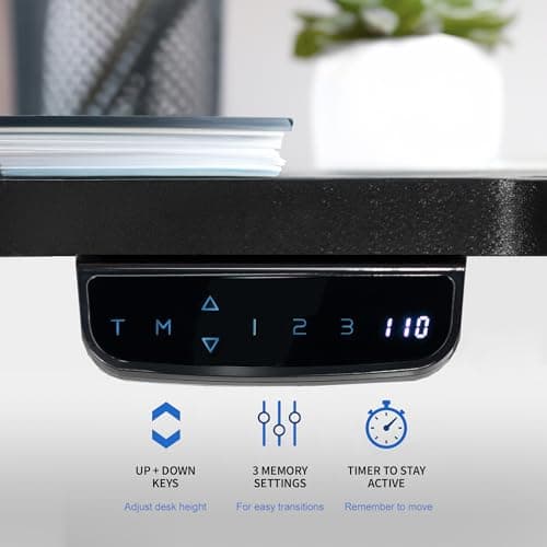 VIVO Electric 63 x 32 in Standing Desk, Touch Screen Adjustment, 220 lb Frame Support, 2E Series, Black Top Black Frame, DESK-KIT-2E1B 7