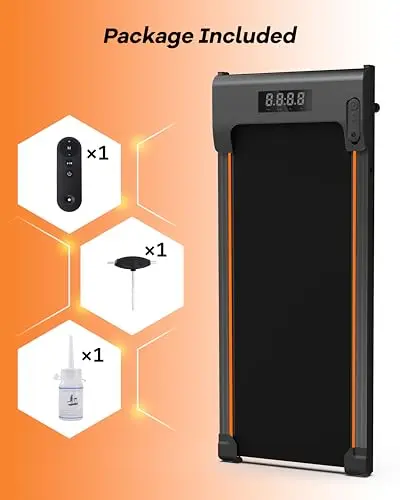 YRUN Walking Pad Under Desk Treadmill for Home and Office, Portable Small Treadmill 2.5HP Super Quiet Brushless Motorized Walking Jogging Running Machine with Remote Control 7