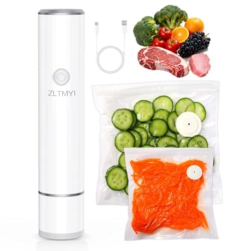 ZLTMYI Handheld Vacuum Sealer for Food, Compact Portable Food Saver Pump with 20 BPA‑Free Reusable Vacuum Bags Type-C Rechargeable, Ideal for Sous Vide, Meal Prep, Leftovers & Freezer Storage