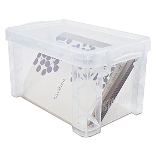 Advantus 40307 Super Stacker Storage Boxes, Hold 400 3 x 5 Cards, Plastic, Clear 2