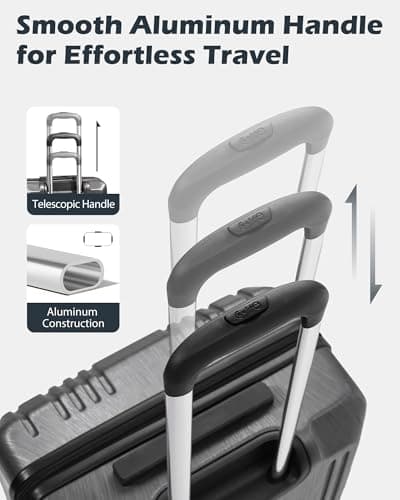 Coolife Luggage PC+ABS Hardshell Suitcase with TSA Lock, Spinner Carry On Lightweight (grey, S(20in_carry on)) 7