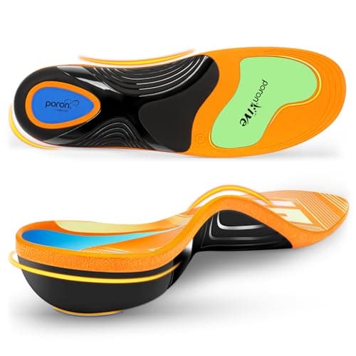 Plantar Fasciitis Insoles Shoe Inserts for Men Women, Arch Support Orthotics Inserts, 240lbs Heavy Duty Work Boot Insoles for Men, Relief Flat Feet, Achilles Tendonitis, Standing All Day - L