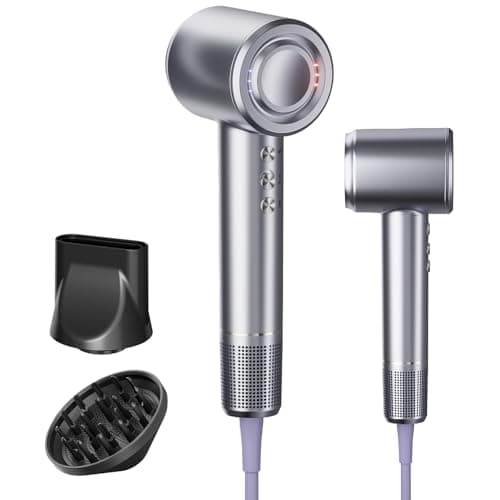 Swharzcopt Hair Dryer with Diffuser,1500W Professional High Speed Ionic Blow Dryer for Fast Drying,Low Noise Thermal Control Hair Dryer for Curly Hair,Magnetic Nozzle,5 Temps,3 Speeds,for Home,Travel