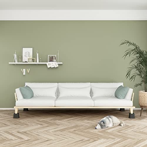 Ahasolid Bed Risers 3 Inch Heavy Duty, Furniture Risers for Bed Frame, Couch, Desk, Chair, Lifts Up to 1,500 lb, Set of 8, Black 3