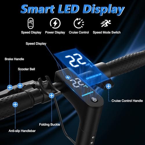 MAXSHOT Electric Scooter for Adults, 8.5/10/14" Tires, 19/22Mph, 350W/500W Motor, 21-28 Miles Range, Folding E-Scooter with Dual Suspension,APP Control 6