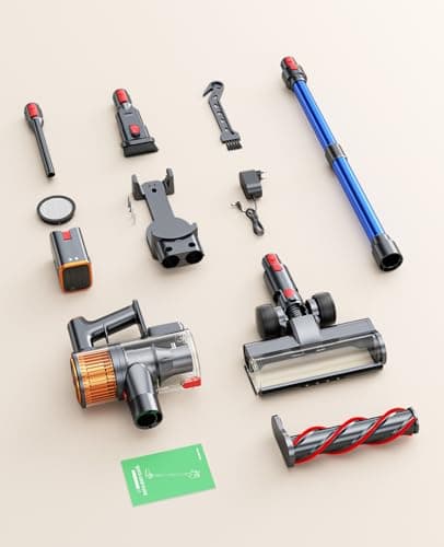 Cordless Vacuum Cleaner, 45Kpa 550W 60Mins Vacuum Cleaners for Home, Stick Vacuum Cordless Rechargeable, Wall Mount Charging, Self-Standing, Household Vacuum for Pet Hair/Carpet/Hardwood Floor(X9) 8