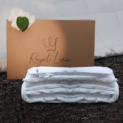 Royal Luxe Down Alternative Comforter King Size, CiCLO® Technology Fluffy Duvet Insert, Ultra-Soft Luxury Sustainable Fibers, Breathable Comforter for All Season (104x88, White) 6