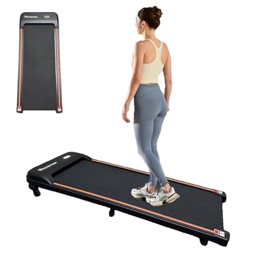 Hccsport Under Desk Walking Pad Treadmill with Remote Control 2.5 HP LED Display Compact Small Treadmill with Incline for Home Office