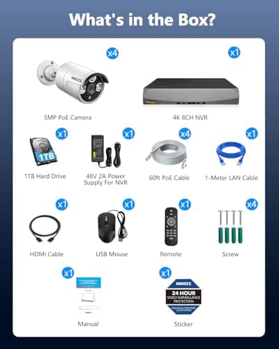 (4K/8.0 Megapixel & 130° Wide-Angle) 2-Way Audio PoE Camera Wired Outdoor Home Security Camera System Indoor Video Surveillance IP Cameras Surveillance System (4Cam-1TB(5MP)) 9