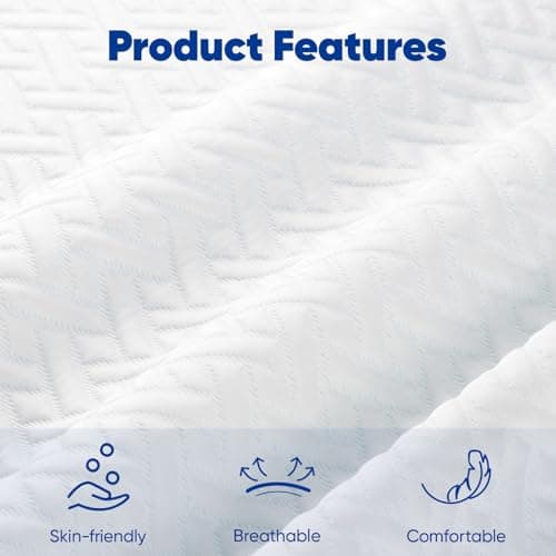 Miereirl 3 Inch Memory Foam Mattress Topper Cooling Gel Topper Infused High Density Queen Topper for Pressure Relief with Removable Breathable Soft Cover CertiPUR-US Certified, Ventilated Design 5