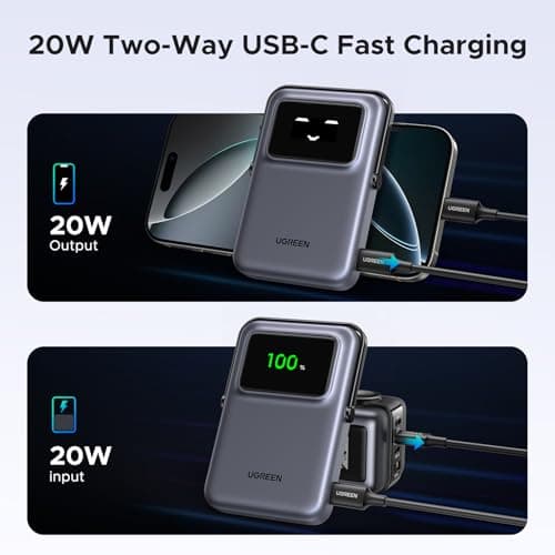 UGREEN Nexode Power Bank 20000mAh 130W Portable Charger Bundle with Uno Magsafe Portable Charger 7