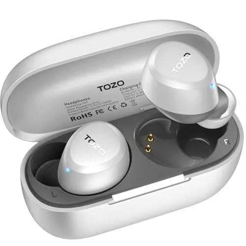 TOZO A1 Wireless Earbuds Bluetooth 5.3 Light-Weight in Ear IPX5 Waterproof Headphones 2 Mic for AI Calls, Immersive Premium Sound Bass Headset with Charging Case, 32 Presets EQ Customization via App