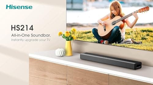 Hisense HS214 2.1ch Sound Bar with Built-in Subwoofer, 108W, All-in-one Compact Design, Bluetooth, Roku TV Ready, HDMI ARC/Optical/AUX/USB, Black (Renewed) 9