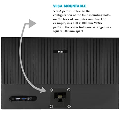 MTG 24 inch 1080p LED Desktop Laptop Monitor - Full HD, 75Hz, 3ms, VESA Mountable, HDMI, VGA, Bezel Less and Sleek Thin Design with Built-in Speakers (MTG Monitor + Wireless Keyboard and Mouse) 4