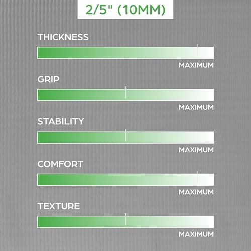 Gaiam Essentials Thick Yoga Mat Fitness & Exercise Mat with Easy-Cinch Carrier Strap, Purple, 72"L X 24"W X 2/5 Inch Thick, 10mm 5