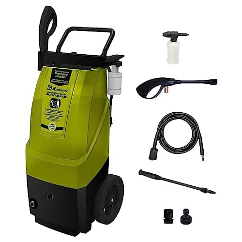 Koblenz HLT 370 1900 PSI Electric Pressure Washer, Portable Washer with Hose, Water Gun, and Other Accessories, Includes a 8 Gallon Water Tank, Green/Black