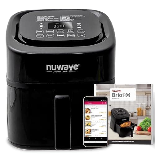 Nuwave 8-Qt 1800W Air Fryer with Cool Display, 100 Presets, 3 Wattages, Linear Technology, Built-In Safety