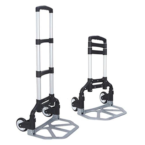 FCH Folding Hand Truck Aluminum Portable Folding Hand Cart 165lbs Capacity Hand Cart and Dolly Ideal for Home, Auto, Office,Travel Use,Black 5