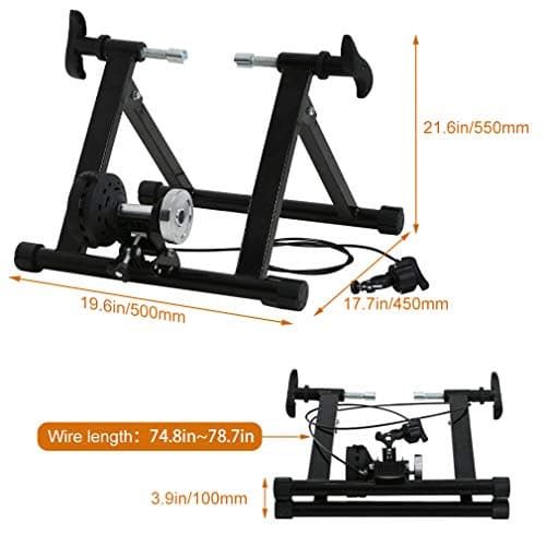 Bike Trainer Stand for Indoor Riding, Bicycle Exercise Training Stand with Magnetic Flywheel,Noise Reduction,5Resistance Settings Stationary Bike Resistance for Road 7