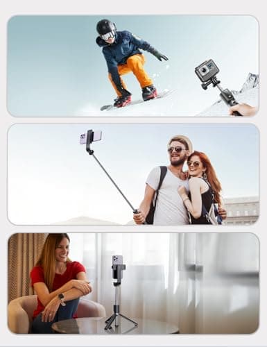 ANXRE Selfie Stick Tripod with Remote, Extendable 360° Rotatable Selfie Stick, 41.7" Phone Tripod Stand for Cell Phone Filming Compatible with iPhone Samsung Android Smartphone Gopro 6