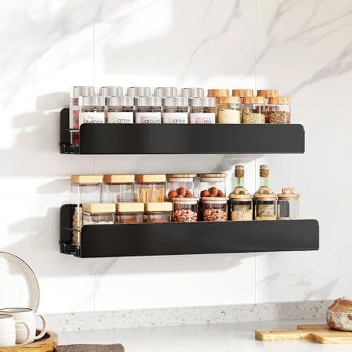 Kitstorack 2 Pack Spice Rack Wall Mount for Home, Kitchen, Pantry Organizers and Storage 5