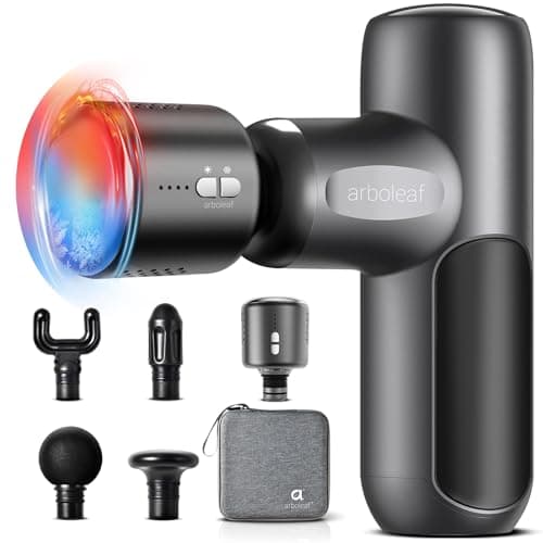 arboleaf Mini Thermacool Massage Gun, Heat and Cool Muscle Massager for Back Pain Relief, Hot Cold Percussion Massage, Heated Travel Massager Handheld Quiet, Gifts for Him Her