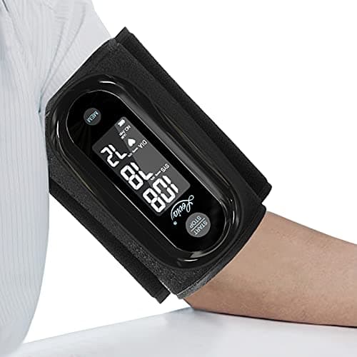 Blood Pressure Monitor Upper Arm with One Piece Design, Digital BP Machine for Home Use with Cuff Size 9-14 Inch, Portable Meter, Built-in Battery 6