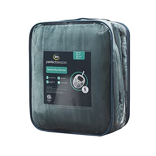 Serta Luxuriously Soft Plush Electric Blanket Fast Heating Cozy Cover, Safety Auto Shut Off Timer, Low EMF, Multi Heat Setting, ETL Certified, Machine Washable, Dark Teal Queen (90 in x 84 in) 7