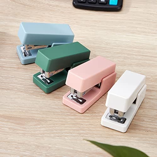 Gevanchi Mini Stapler, 20 Sheet Office Desktop Stapler with 640 Standard Staples and A Staple Remover, Pink… 7