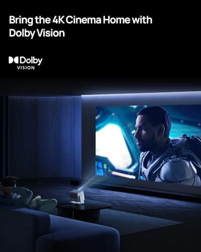XGIMI HORIZON S Pro 2024 NEW 4K Projector, Dolby Vision, 1800 ISO Lumens, 110% BT.2020, Built-in Flexible Stand, Intelligent Screen Adaption, 2 x 12W Harman Kardon 6