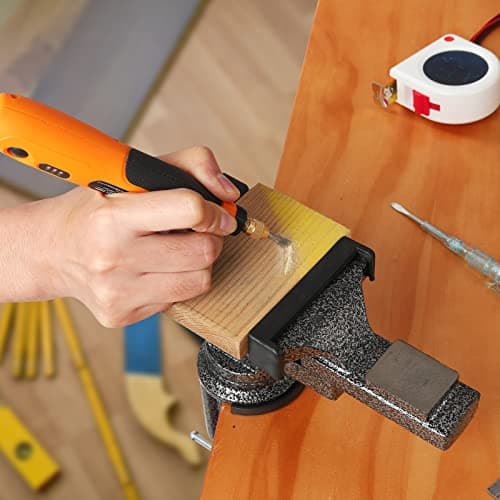 GOXAWEE Universal Bench Vise, 3.15 Inch Table Clamp, 360-Degree Swivel Base, Small Home Vice, Clamp-on Tool for Woodworking, Cutting Conduit, Small DIY Projects, Craft Creation, Sculpting and Modeling 5