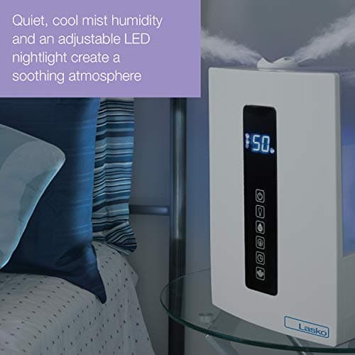 Lasko UH300 Warm and Cool Mist Humidifier with Humidistat and Timer, Quiet, Soothing Ultrasonic Dual Mist Humidifiers for Baby Nursery, Bedroom, Kids, Large Room and Home, 4.9L Tank, No Filter 6