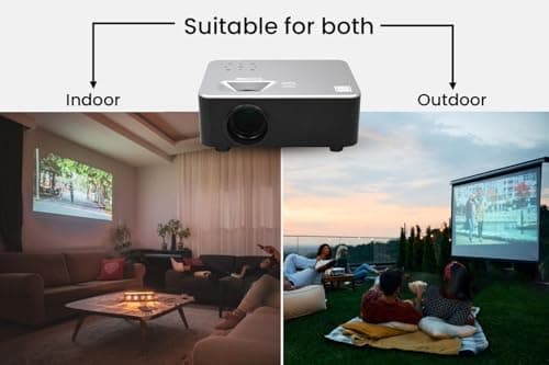 RCA RPJ133 1080P, 30"-150" Picture Size, Built in Bluetooth, HDMI,USB, Remote,Voice Control, Indoor, Outdoor, Smart Home Theater Projector,Includes Roku Streaming Stick - (Renewed) 7