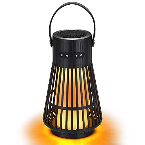 Outdoor Bluetooth Speaker with Flame Atmosphere, Led Waterproof Wireless Torch Speaker, Stereo Sound, Cool Gadgets for Camping, Yard, Party, Home, Decorations, Electronics Gifts for Men, Women, Dad