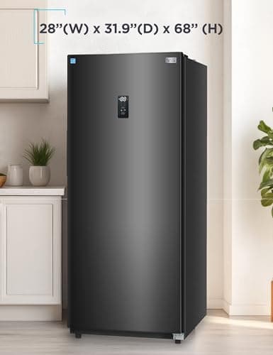 BLACK+DECKER 17 Cu. Ft. Convertible Freezer Refrigerator, Upright Freezer with Glass Shelves, ENERGY STAR rated, Frost Free, BUC1700XB, Black 7