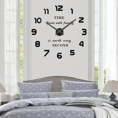 VANGOLD Large Wall Clocks for Living Room Decor, Decorative Wall Clocks Battery Operated (Black Wall Decor) 8