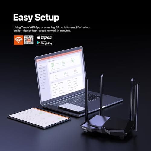 Tenda AC1200 Smart WiFi Router, High Speed Dual Band Wireless Internet Router with Smart APP, 4 x 100 Mbps Fast Ethernet Ports, Supports Guest WiFi, Access Point Mode, IPv6 and Parental Controls(AC6) 5