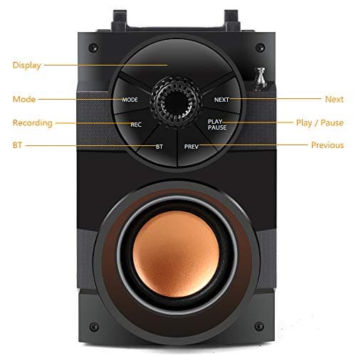 TAMPROAD Bluetooth Speaker, 11W Portable Wireless Speaker with Subwoofer, LED Lights, FM Radio, Remote Control, Booming Bass, MP3 Player Powerful Speakers Suitable for Travel, Indoor and Outdoor 9