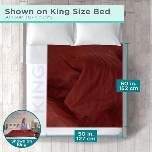 BLACK+DECKER Heated Blanket Electric Throw, Fleece Electric Blanket, Heating Blanket with 4 Heating Levels, 3H Timer, Auto Shutoff, Fast Heating (50x60 inches, Cream) 5