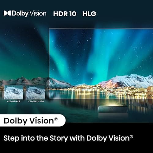 Hisense 100L5H Laser TV Ultra Short Throw Projector with 100" ALR High Gain Screen, 4K UHD, 2700 ANSI Lumens, Dolby Vision & Atmos, HDR10, Google TV, Netflix 12