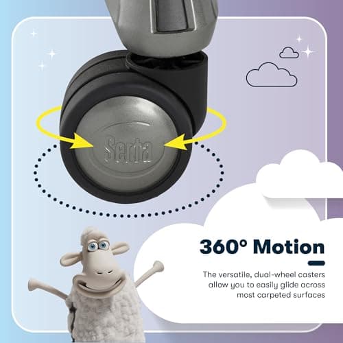 Serta Jackson Big and Tall Executive Home Office Chair with Smart Layers Technology, Wide Seat Cushion, Modern Comfy DeskChairs with Rolling Swivel Wheels, Bonded Leather, Black 12