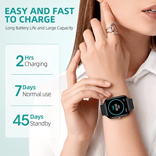 tamispit Smart Watch, Fitness Tracker with 24 Sports Modes, 5ATM Swimming Waterproof, Monitor Step Calorie Counter, 1.7" Touchscreen Smartwatch Fitness Watch for Android iPhone 7