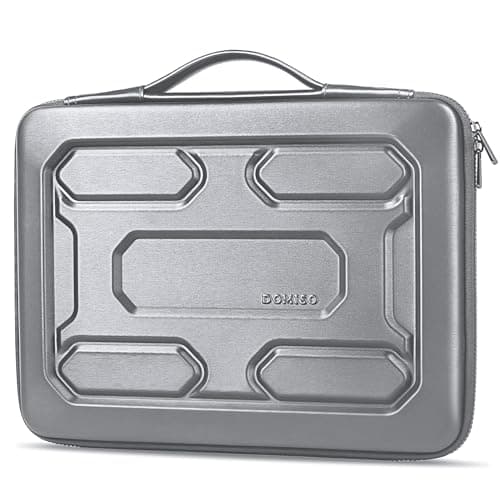 DOMISO 15.6 inch Laptop Sleeve with Handle Shockproof Waterproof EVA Protective Case for 15.6" Yoga 720 IdeaPad 310 320 ThinkPad T570/Legion 5 Gen 6/HP Envy 15/15.6" Notebooks, Silver