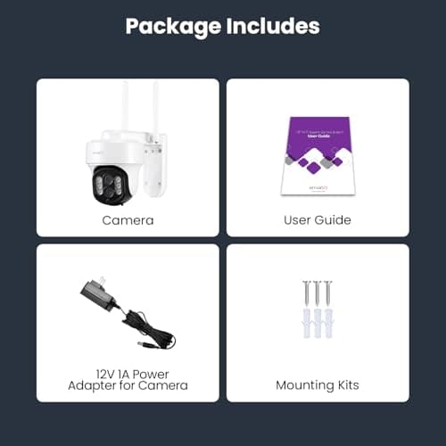 xmartO 10X Zoom Security Camera, 6MP HD Wireless PTZ Home Security System for Indoor Outdoor Surveillance, Security Camera System with Auto Tracking, 24/7 Surveillance, 2-Way Audio 8