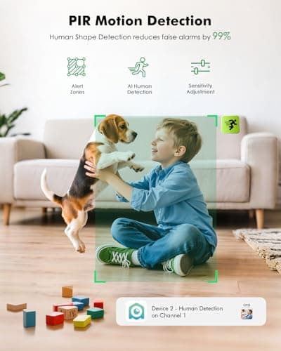 Battery Powered Indoor Camera Wireless, PTZ Pet Camera with 6000mAh Rechargeable, Dual-Band WiFi, 2.5K 4MP Color Night Vision, SD/Cloud Storage, 2-Way Audio, APP Remote, Cat/Dog/Kids/Home Monitoring 8