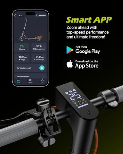 MEGAWHEELS Electric Scooter,Electric Scooter Adults with Suspension,10in Pneumatic Tires,350W Motor,19 Miles Long Range,15.5 Mph,E Scooter with Smart APP Control for Commuting, Outdoor, Short Travel 7