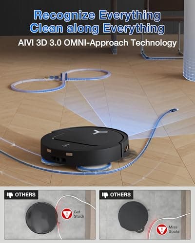 ECOVACS DEEBOT T50 PRO Omni Robot Vacuum and Mop, 3.19” Ultra-Slim, 15,000Pa Suction, ZeroTangle 2.0, TruEdge Edge Cleaning, AIVI 3D Obstacle Avoidance, Auto Mop Wash & Dry, Self-Emptying 6