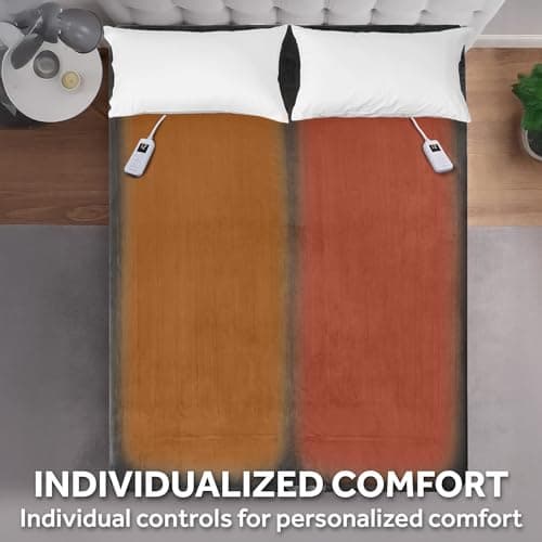 Sunbeam Electric Royal Luxe Microplush Reverse Sherpa Heated Blanket, 12 Heat Settings, 12-Hour Selectable Auto Shut-Off, Fast Heating, Warm and Cozy, Night Fog, King, 90" x 100" 5