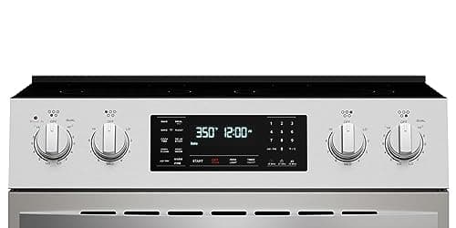 Kenmore Front Control Electric Range Oven with 5 Cooktop Elements with 7 Cooking Power Options, True Convection, Steam and Self Clean, Freestanding Oven, 4.8 cu. ft. Capacity Stainless Steel 7